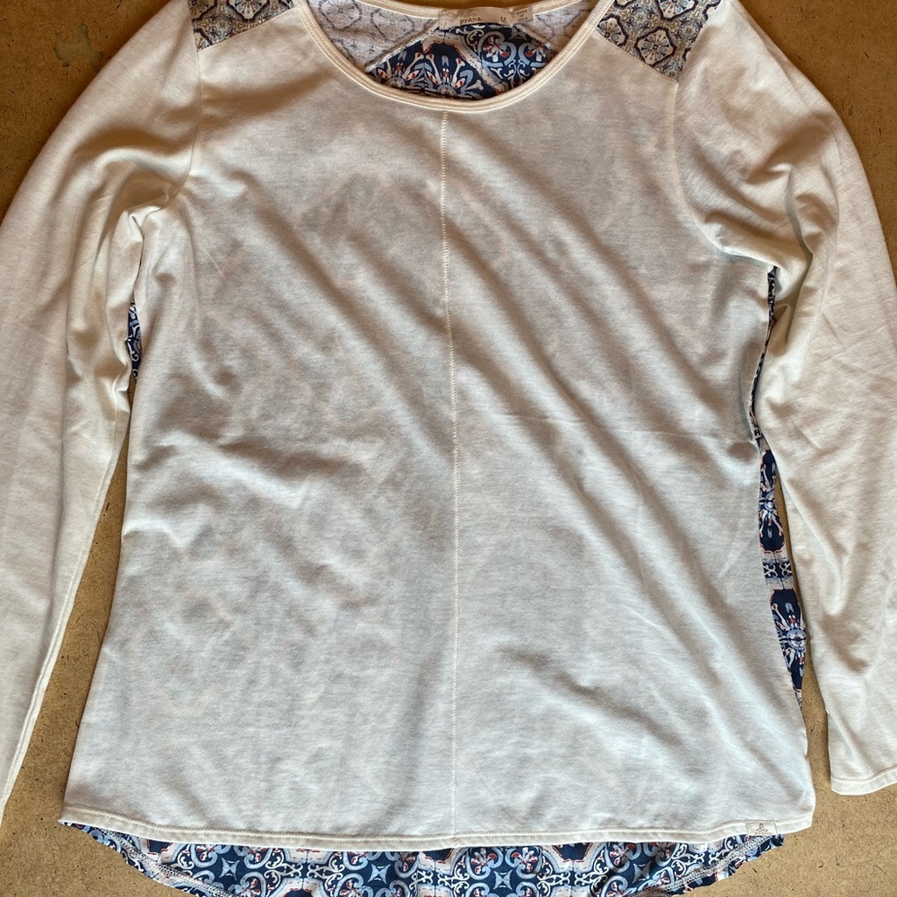 Prana long sleeve Mixed Media top